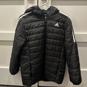 Adidas Boys 10/12 Puffer Winter Jacket Coat Black